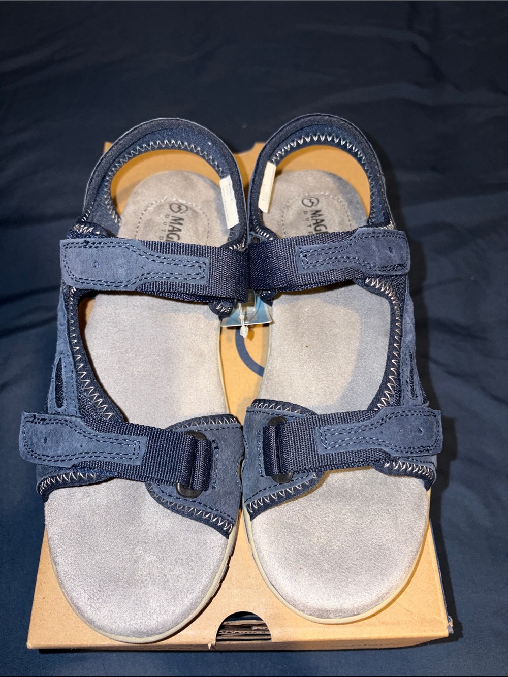 Magellan Outdoors Navy Suede Adjustable Women’s Sandals